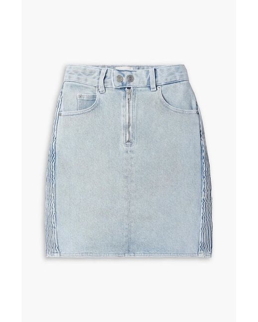 Isabel Marant Blue Vabelia Shirred Denim Mini Skirt