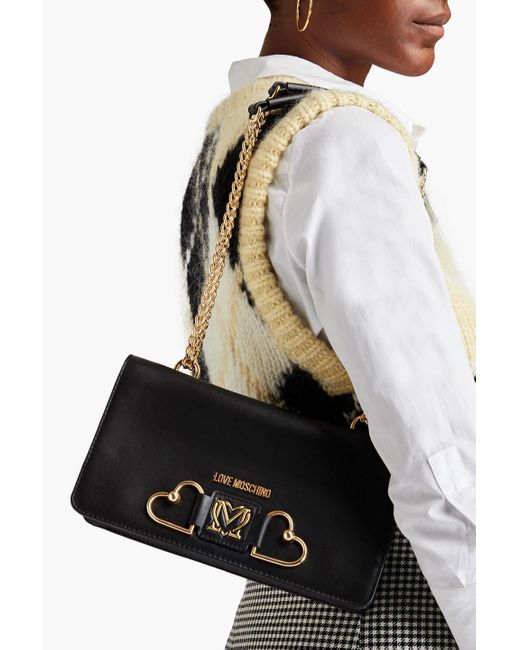 Love Moschino White Embellished Leather Shoulder Bag