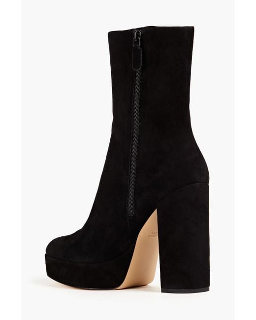 Stuart Weitzman Black Ankle boots aus veloursleder mit plateau