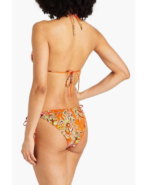 Emilio Pucci Orange Triangel-bikini mit print