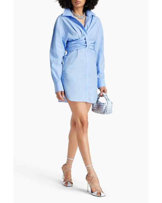 【関税&送料込】Alexander Wang Poplin Mini Shirtdress T By Alexander Wang Cotton-poplin Mini Shirt Dress in Blue