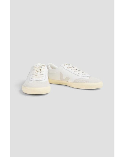 Veja White Volley Suede And Leather Sneakers for men