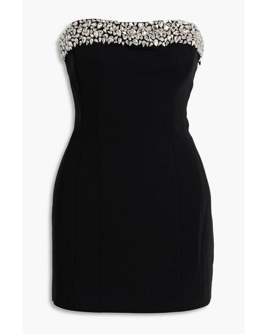 A.L.C. Black Elsie Strapless Crystal-Embellished Crepe Mini Dress