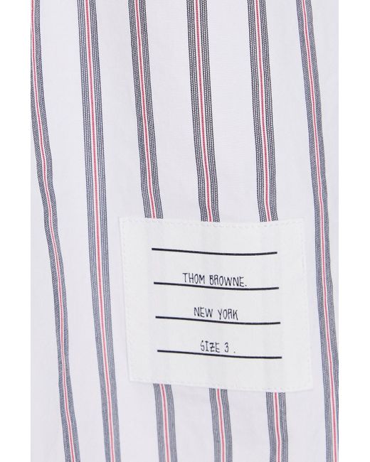 Thom Browne White Striped Cotton-poplin Shirt for men