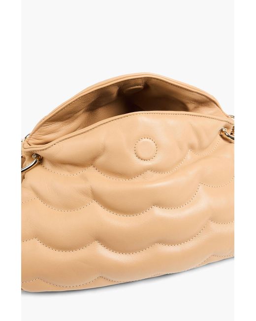 Chloé Natural Juana schultertasche aus gestepptem leder