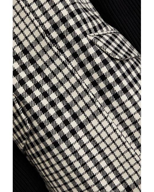 MM6 by Maison Martin Margiela Gray Checked Wool-blend Twill Coat