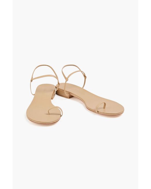 STUDIO AMELIA White Edith Leather Sandals