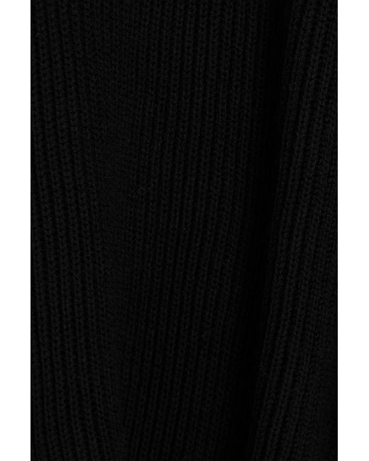 Zimmermann Black Ribbed Wool Midi Dress