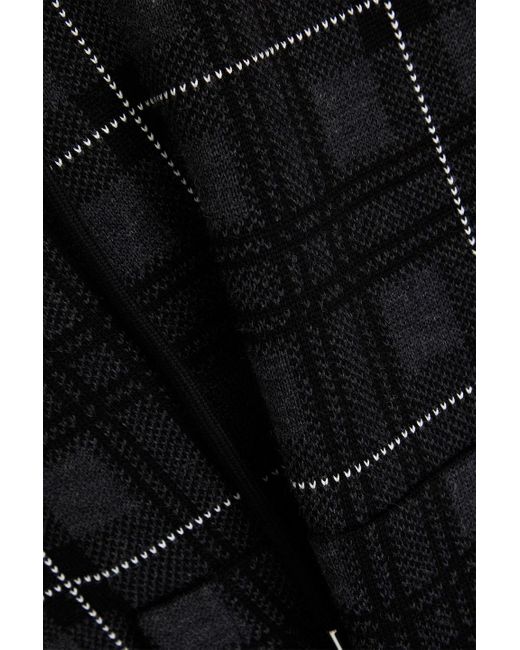 Thom Browne Black Checked Jacquard-Knit Cotton-Blend Hoodie for men