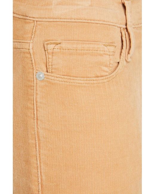 FRAME Natural Le Crop Flare Cotton-blend Corduroy Kick-flare Pants