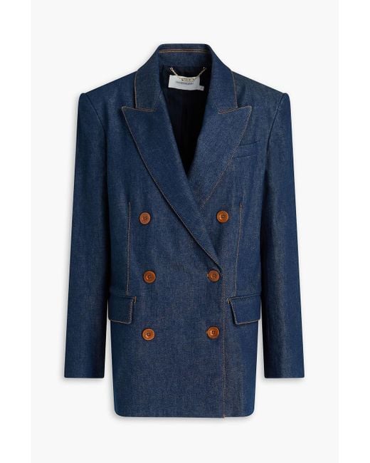 Zimmermann Blue Double-breasted Denim Blazer
