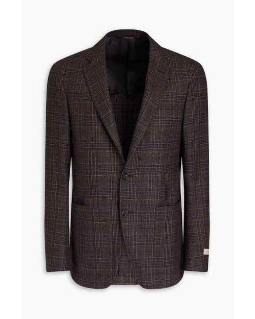 Canali Black Checked Wool Blazer for men