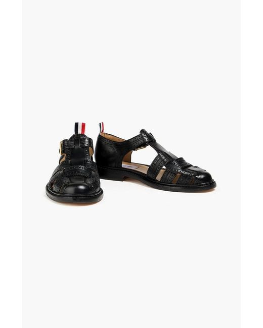 Thom Browne Black Leather Sandals