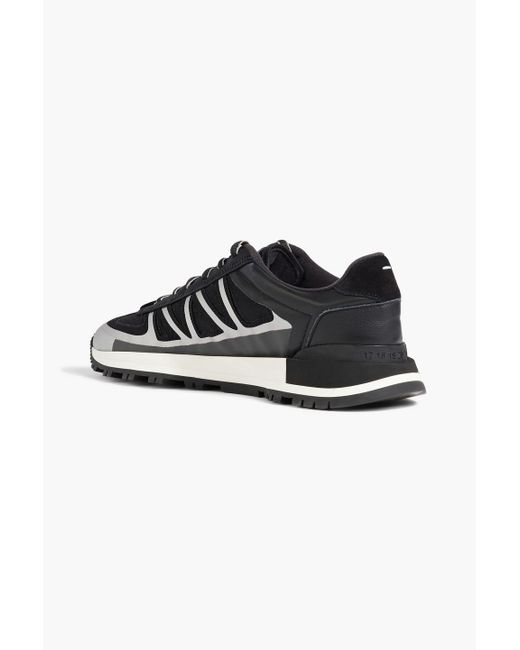 Maison Margiela Black 50-50 Coated Mesh And Leather Sneakers