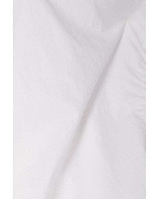 Frankie Shop White Udine Oversized Belted Cotton-poplin Shirt