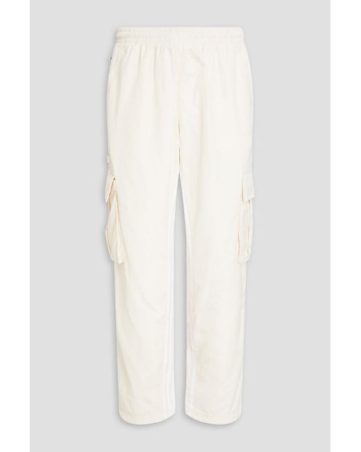 Adidas Originals White Shell Drawstring Cargo Pants for men