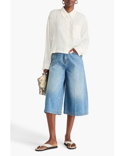 Alex Mill White Gemma cropped hemd aus vorgewaschenem lyocell