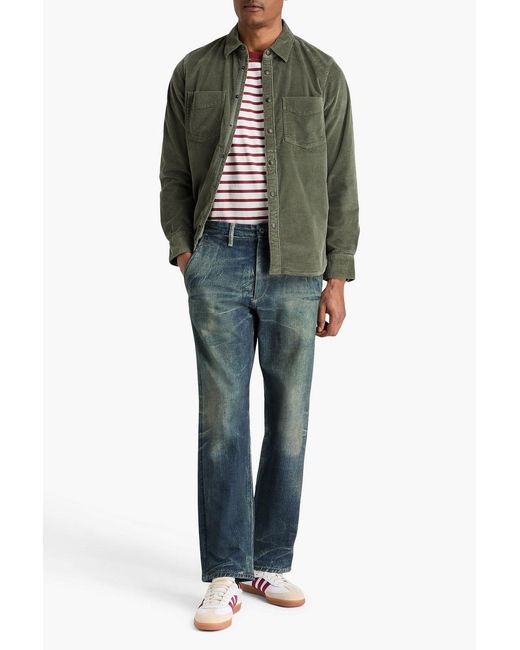 Rag & Bone Blue Fit 4 Miramar Denim-Effect Print French Cotton-Terry Pants for men
