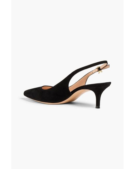 Gianvito Rossi Black Suede Slingback Pumps