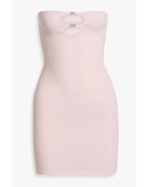 T By Alexander Wang Pink Strapless Cutout Stretch-jersey Mini Dress