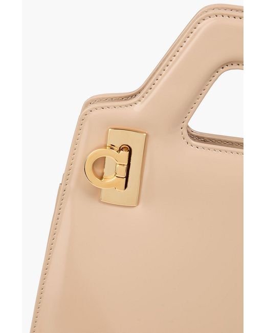 Ferragamo Natural Wanda North-South Patent-Leather Tote