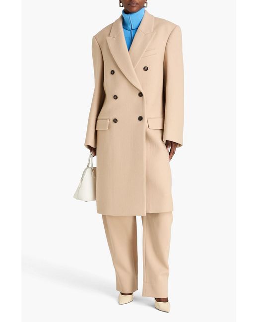 Wardrobe NYC Natural Double-Breasted Wool-Felt Coat