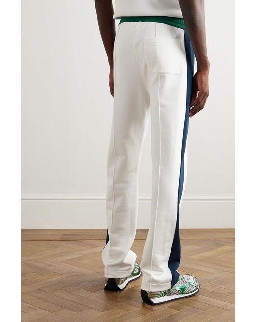 Casablanca Blue Straight-Leg Logo-Appliquéd Paneled Cotton-Jersey Track Pants for men