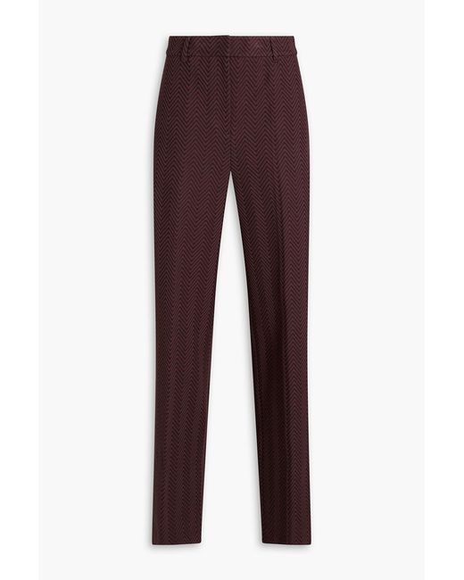 Missoni Purple Jacquard-knit Cotton-blend Wide-leg Pants