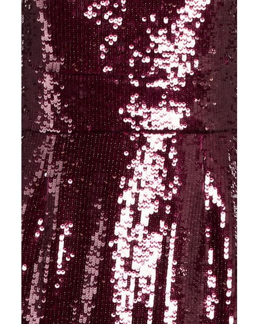 Roland Mouret Purple Sequined Tulle Midi Dress