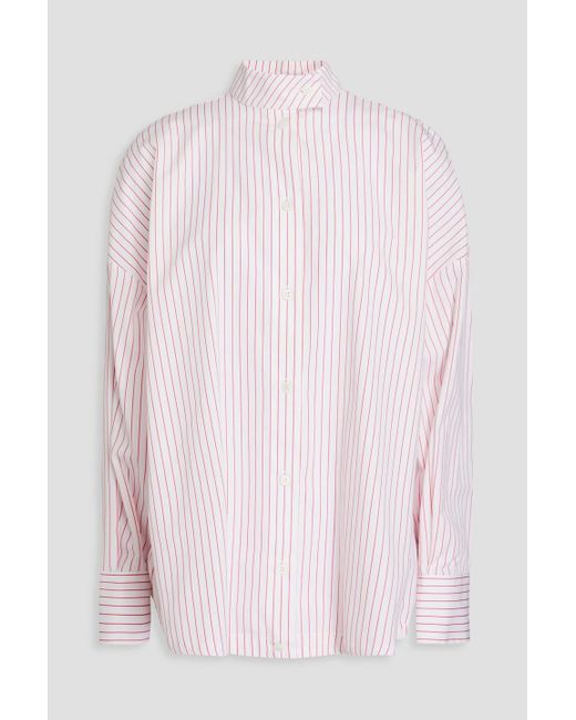 Emporio Armani Pink Striped Cotton-poplin Shirt