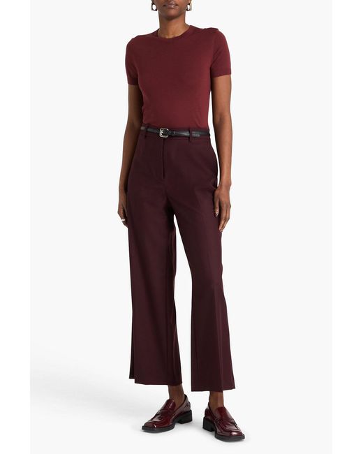Theory Purple Wool Straight-leg Pants