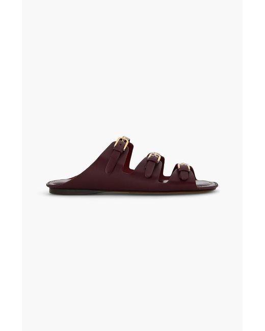 Sandro Brown Buckled Leather Sandals