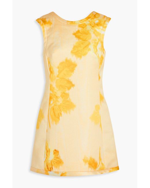 Emilia Wickstead Yellow Floral-print Duchesse-satin Mini Dress