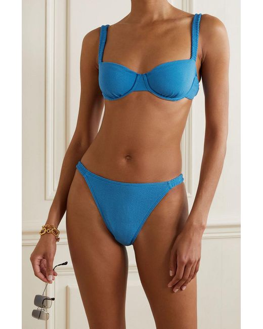 Peony Blue Bikini-höschen aus stretch-repreve®