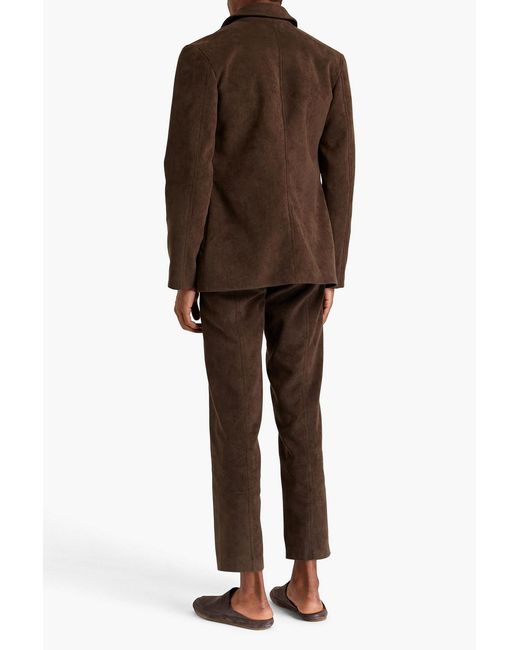 Nanushka Brown Slim-fit Faux Suede Jacket for men
