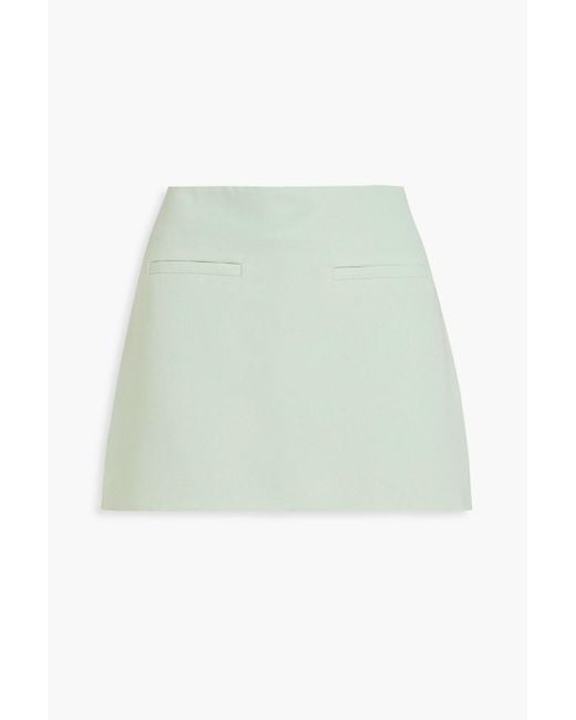 Veronica Beard Green Alida Skirt-Effect Crepe Shorts
