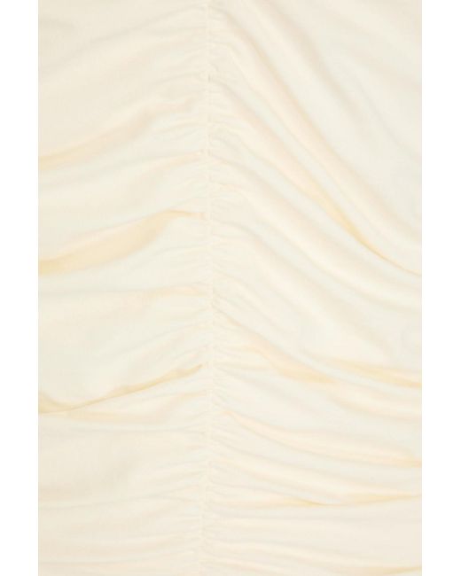 Rohe Natural Off-the-shoulder Ruched Stretch-cotton Jersey Top
