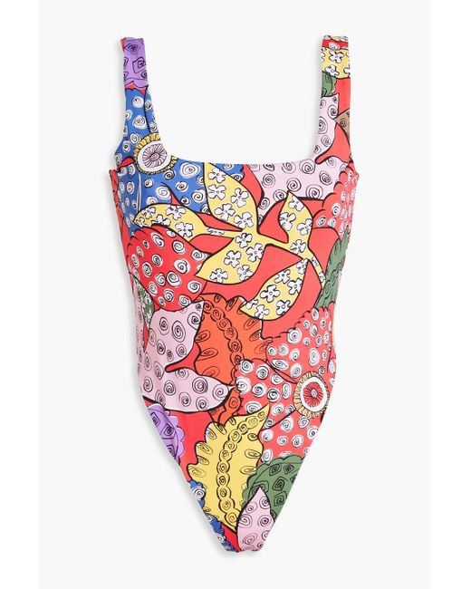 Mara Hoffman Red Idalia bedruckter badeanzug
