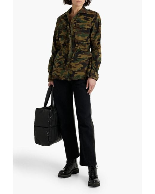 Nili Lotan Green Wren Camouflage-print Cotton-blend Twill Jacket