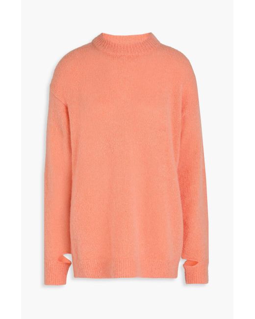 Tibi Pink Cutout Mohair-blend Sweater