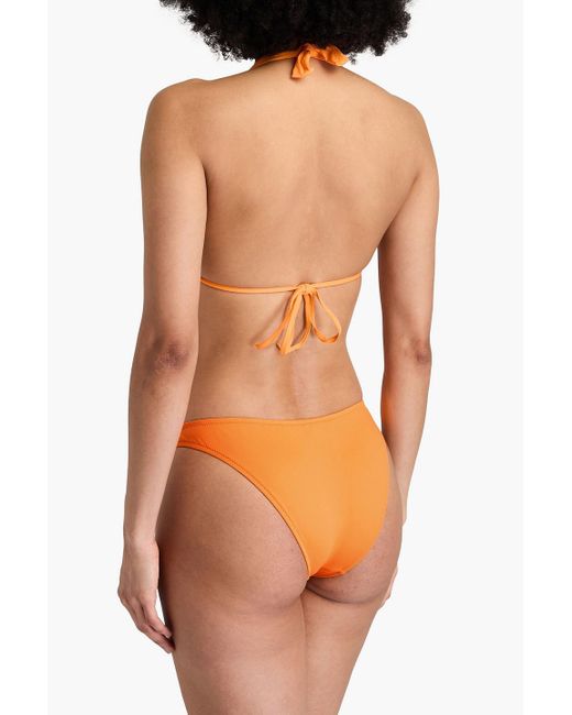 Melissa Odabash Orange Caracas Ring-Embellished Triangle Bikini Top