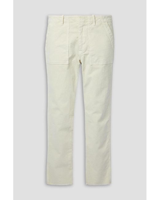 Nili Lotan White Jenna Cropped Cotton-blend Corduroy Slim-leg Pants