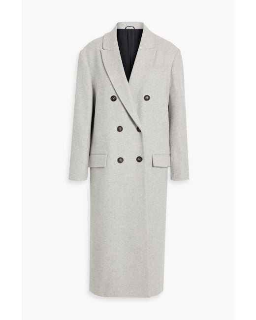 Brunello Cucinelli White Double-breasted Wool And Cashmere-blend Felt Coat