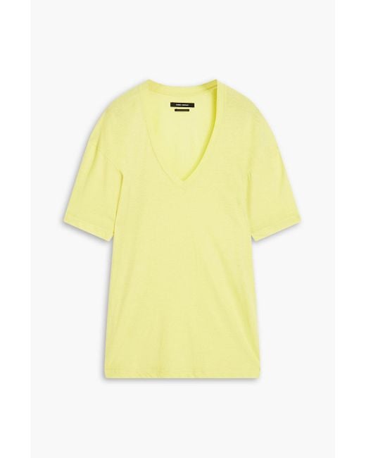 Isabel Marant Yellow Maree Slub Cotton-jersey T-shirt