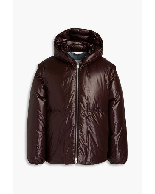 Jil Sander Brown Convertible Quilted Shell Hooded Down Jacket for men
