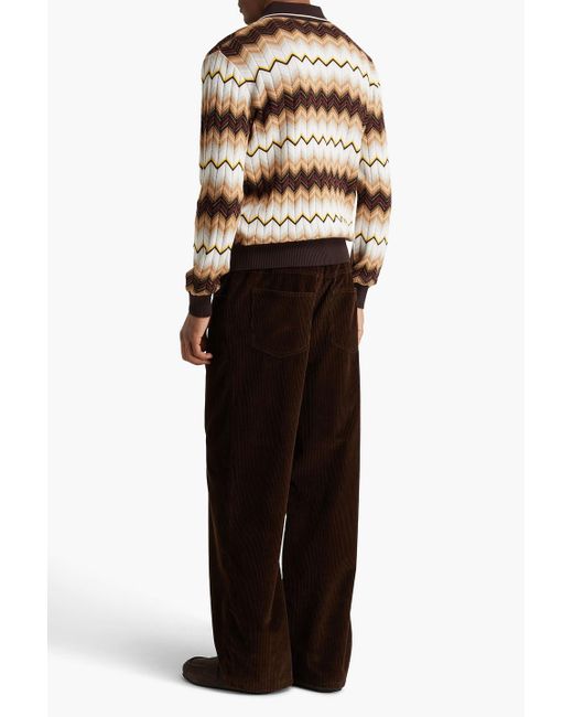 Missoni Pullover aus häkelstrick aus einer baumwoll-wollmischung mit polokragen in Brown für Herren
