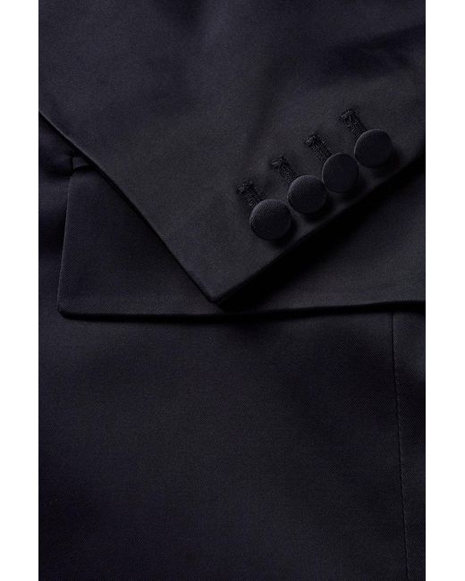 Bode Blue Embroidered Satin Blazer for men