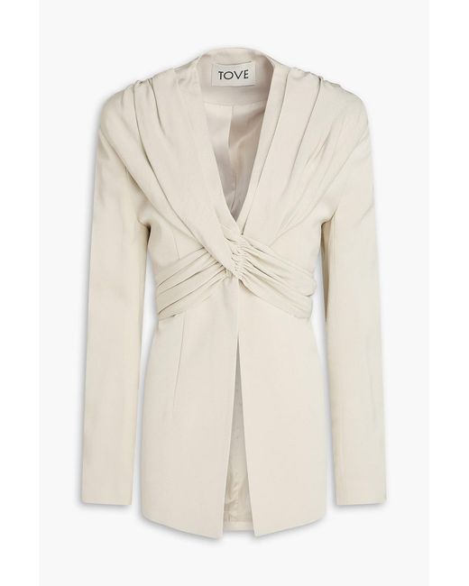 TOVE Natural Draped Faille Blazer