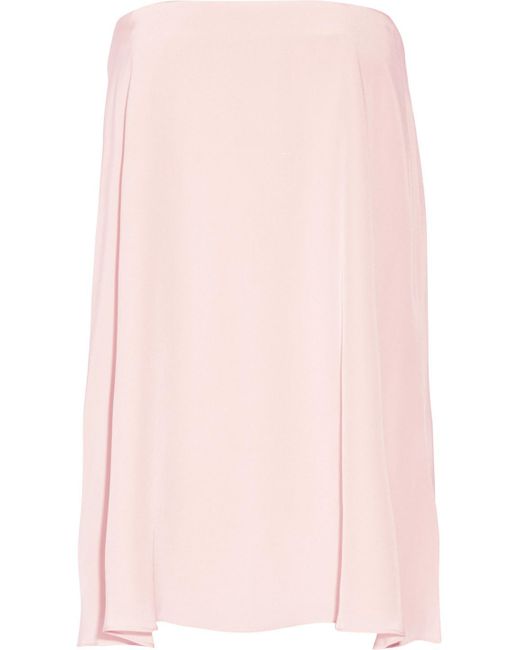 Tibi Pink Simone Strapless Draped Silk Top