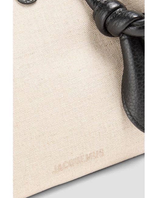 Jacquemus Natural Le Petit Turismo Leather And Canvas Tote